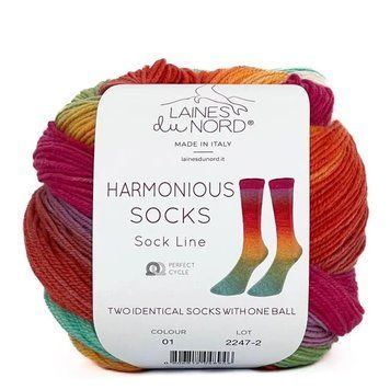 HARMONIOUS SOCKS Laines du Nord пряжа шкарпеткова 75% вовна, 25% нейлон 100г/420м градієнт 1 1hs фото