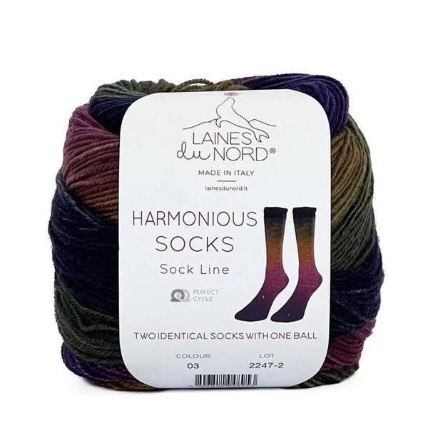 HARMONIOUS SOCKS Laines du Nord пряжа носочная 75% шерсть, 25% нейлон 100г/420м градиент 3 3hs фото