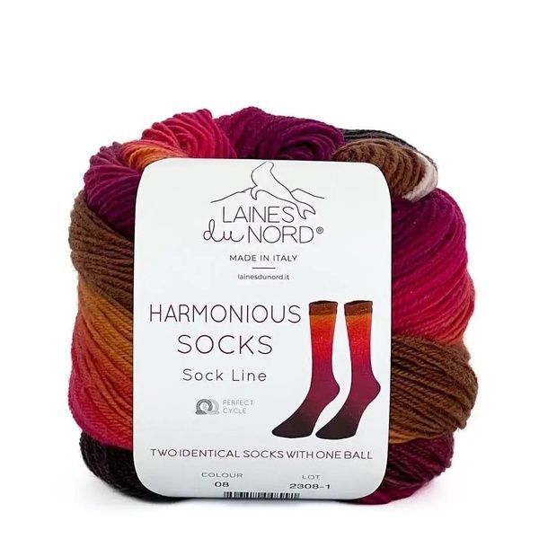 HARMONIOUS SOCKS Laines du Nord пряжа шкарпеткова 75% вовна, 25% нейлон 100г/420м градієнт 8 8hs фото