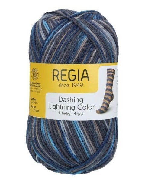 DASHING LIGHTNING Regia 4-ply пряжа носочная 75% шерсть, 25% полиамид 100г/420м 2352 2352rdl фото