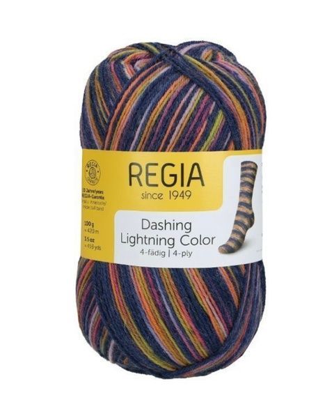 DASHING LIGHTNING Regia 4-ply пряжа носочная 75% шерсть, 25% полиамид 100г/420м 2353 2353rdl фото