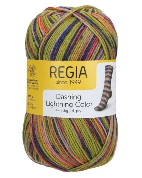 DASHING LIGHTNING Regia 4-ply пряжа носочная 75% шерсть, 25% полиамид 100г/420м 2356 2356rdl фото