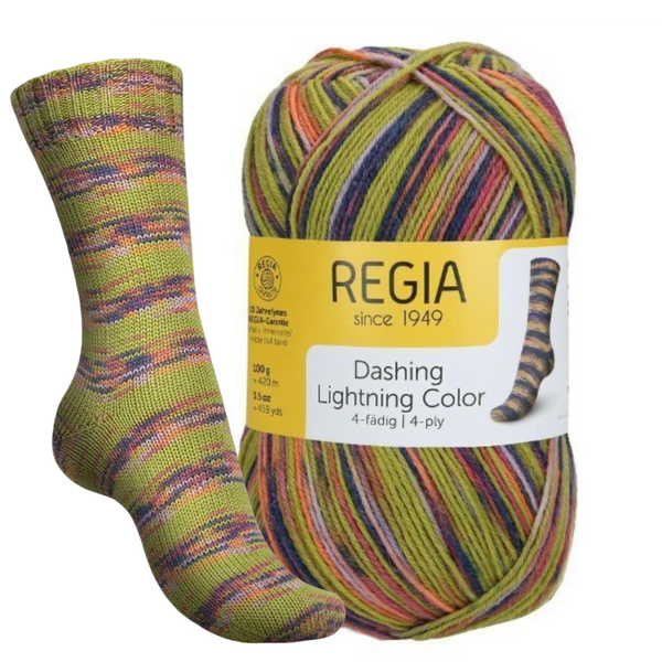 DASHING LIGHTNING Regia 4-ply пряжа носочная 75% шерсть, 25% полиамид 100г/420м 2356 2356rdl фото