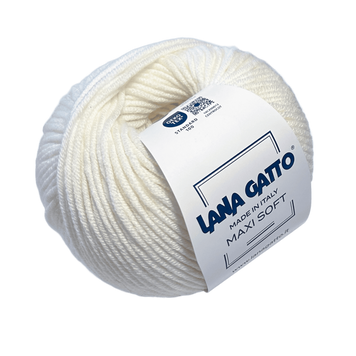 MAXI SOFT Lana Gatto пряжа 100% шерсть мериноса екстрафайн 50г/90м 10001 10001ms фото