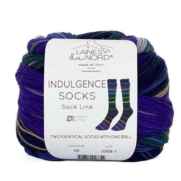 INDULGENCE SOCKS Laines du Nord пряжа шкарпеткова 75% вовна, 25% нейлон 100г/420м смужки 6 6is фото