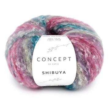 SHIBUYA Katia Concept пряжа букле 50% вовна, 25% бавовна, 15% поліамід, 10% мохер 50г/100м 103 103s фото