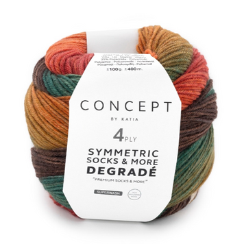 DEGRADE Symmetric Socks & More Katia Concept пряжа шкарпеткова 75% вовна, 25% поліамід 100г/400м градієнт 81 81d фото
